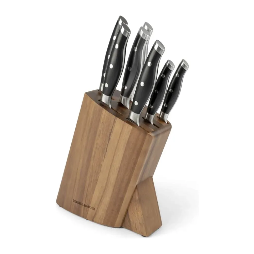 Online Cook & Baker Knivblok med 7 knive