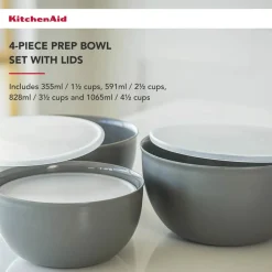 Hot KitchenAid Opbevarings skålsæt m. låg - 8 dele